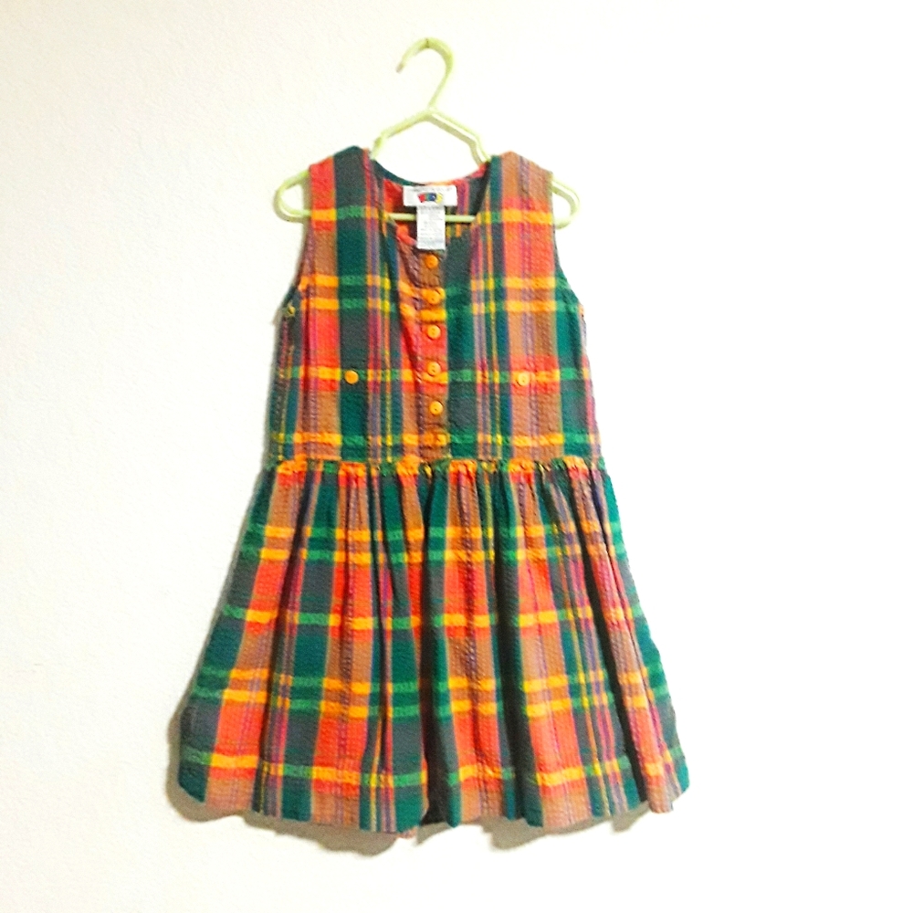 Orange Vintage Dress Fall Harvest Dress Gingham Dr